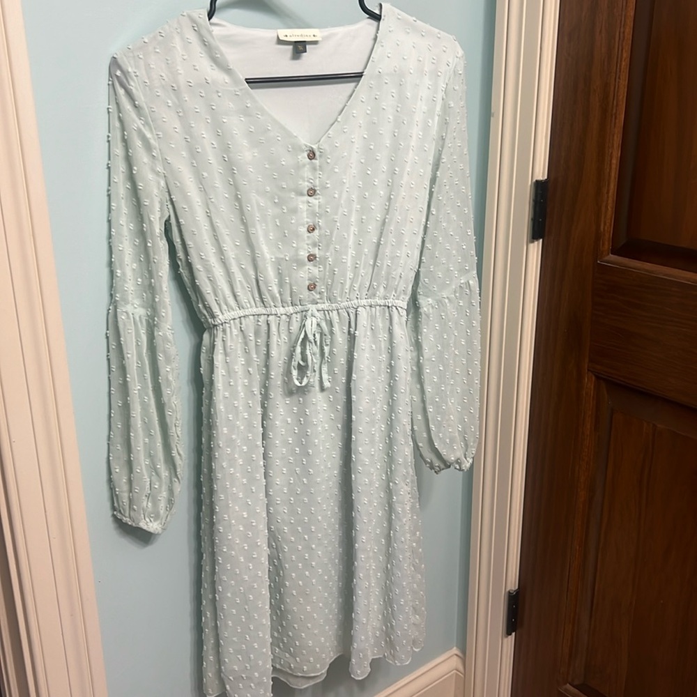 XS Bailey’s Blossoms Women’s Windsor Dot Dress in Mist Blue